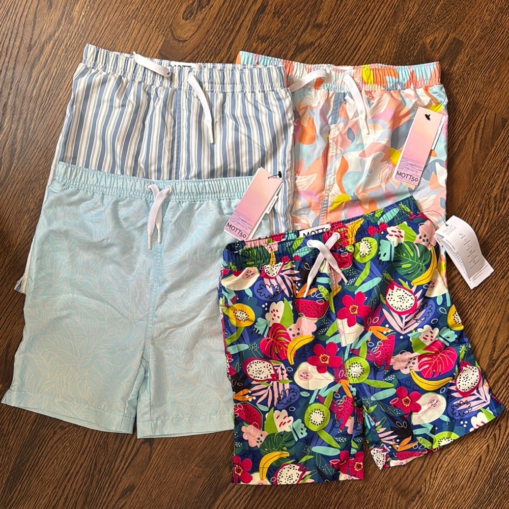 Mott50 boys Colorful fruit stripe floral Patterned Swim Shorts Set all included